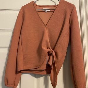 Madewell “Texture & Thread” long sleeve wrap top